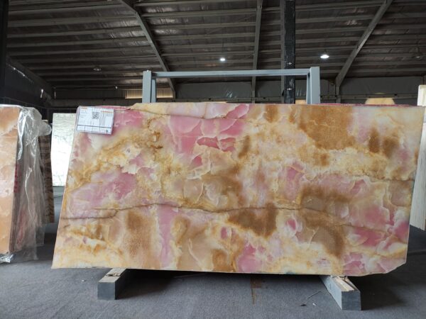 Colored Pink Onyx Slab